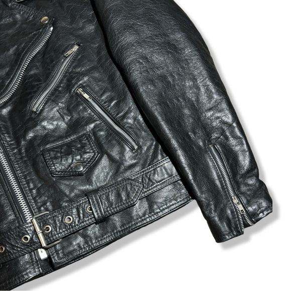Vintage 80s Leather Biker Jacket - Picture 4 of 7